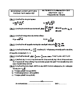 Đề thi học kì 2 môn Toán lớp 11